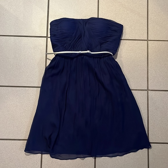 Donna Morgan Blue Silk Dress - Picture 2 of 8
